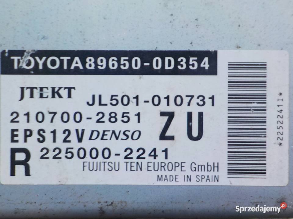 TOYOTA YARIS III 15 B 17 HB 5D modul sterownik sprzedam