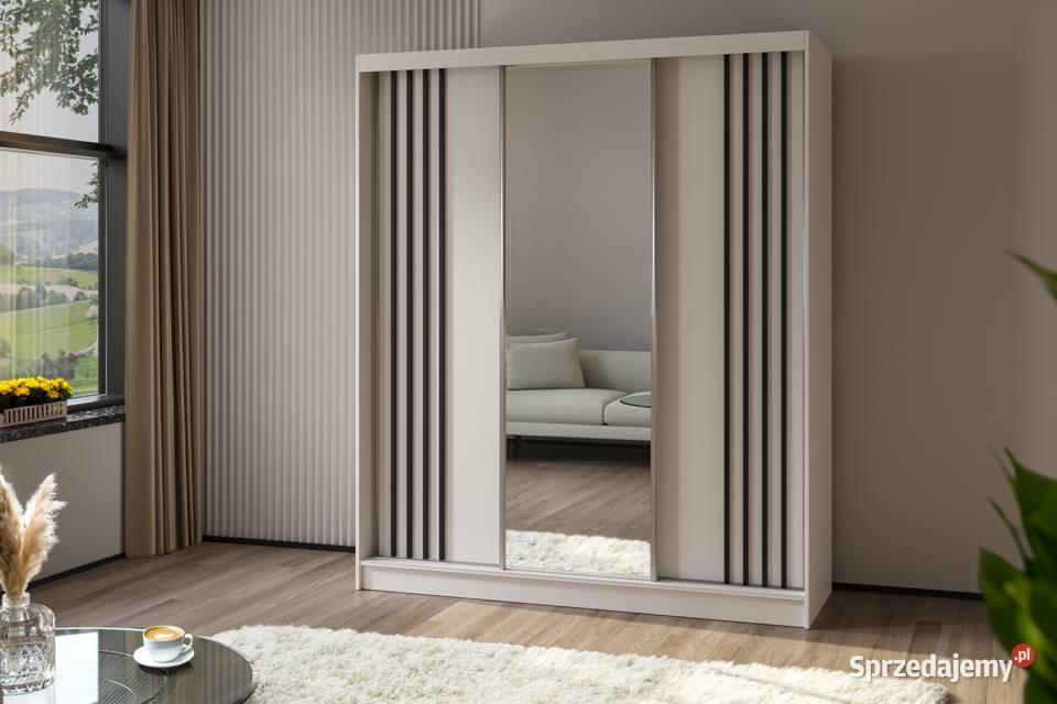 Szafa LENA 180 z lustrem i z lamelami kolory do Kraków