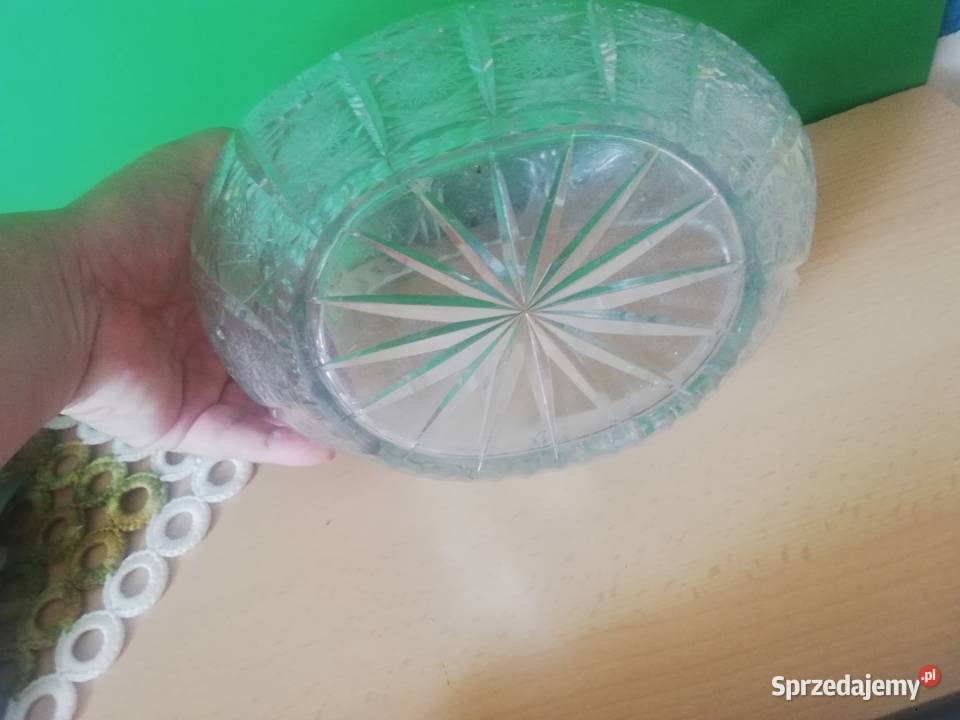 Koszyk kryształ z lat PRL grube szkło hartowane Porcelana i szkło Warszawa
