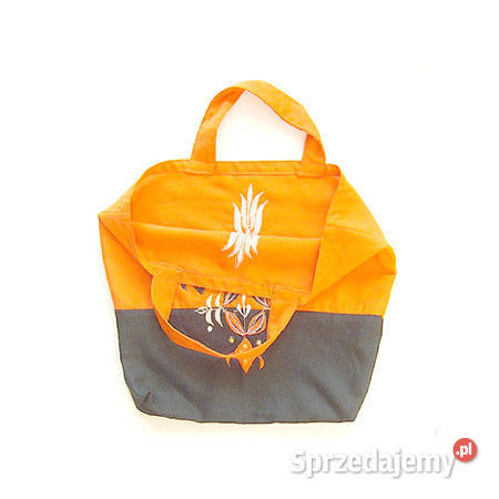 Boho torba oranżowaładna torba na zakupyetno pomarańczowy Szczecin