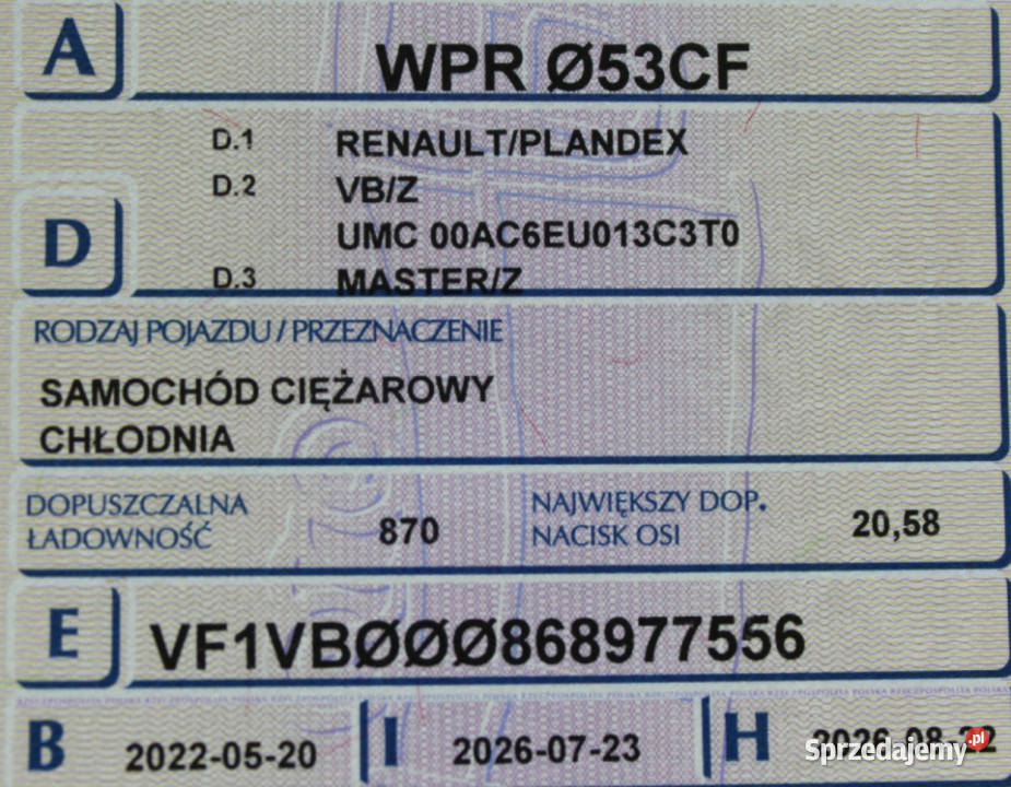 Renault Master Kamera SalonPL FV23 Renault