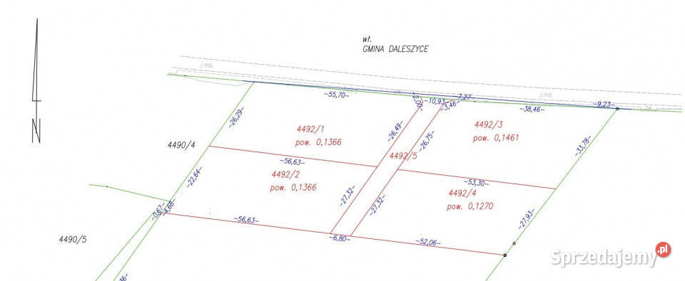 sprzedaży działki 1366m2 Daleszyce Sprzedaż