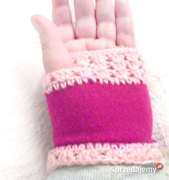 różowe mitenki ciepłe mitenki wełniane mitenki Dla kobiet Łódź