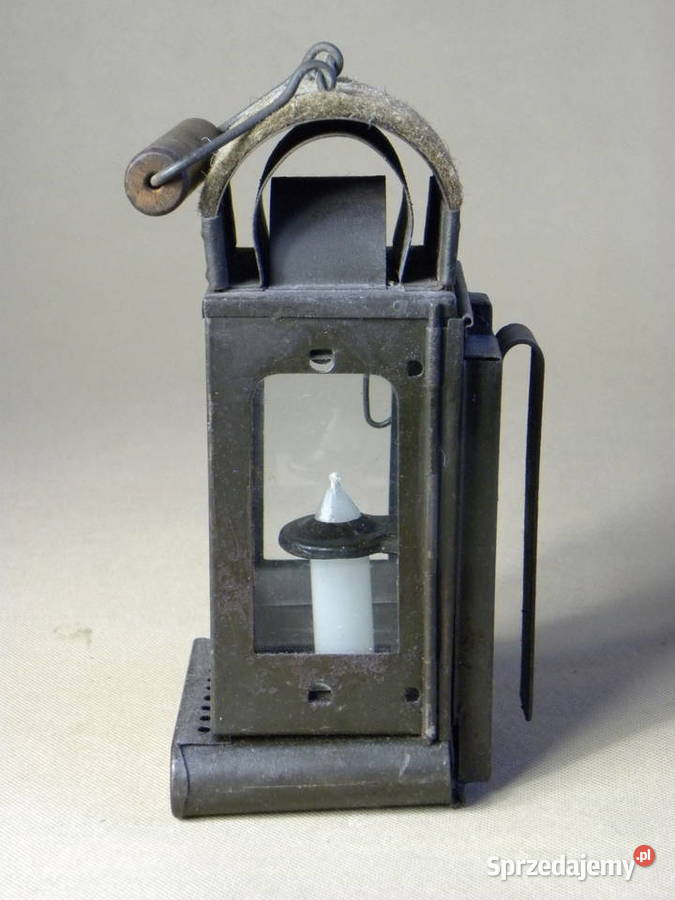 Stara wojskowa lampa świecowa lampka na świeczkę Legnica