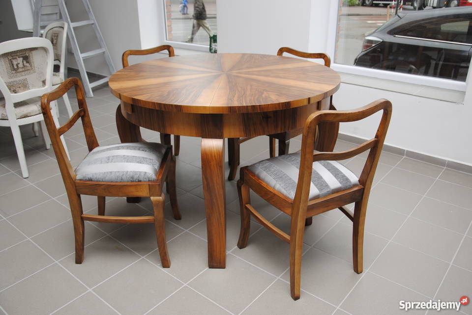 stół i krzesła ART DECO renowacji Częstochowa