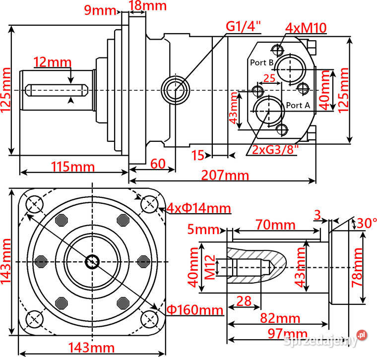 Silnik Hydrauliczny BM6 200 3 GR4 2114 nieuszkodzony Solec Kujawski sprzedam