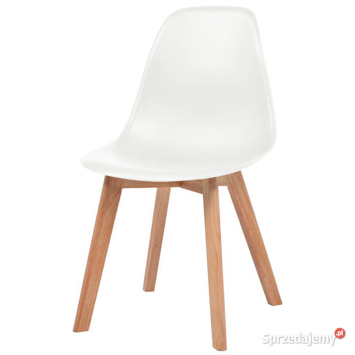 Krzesła stołowe 6 białe plastikowe WM244773