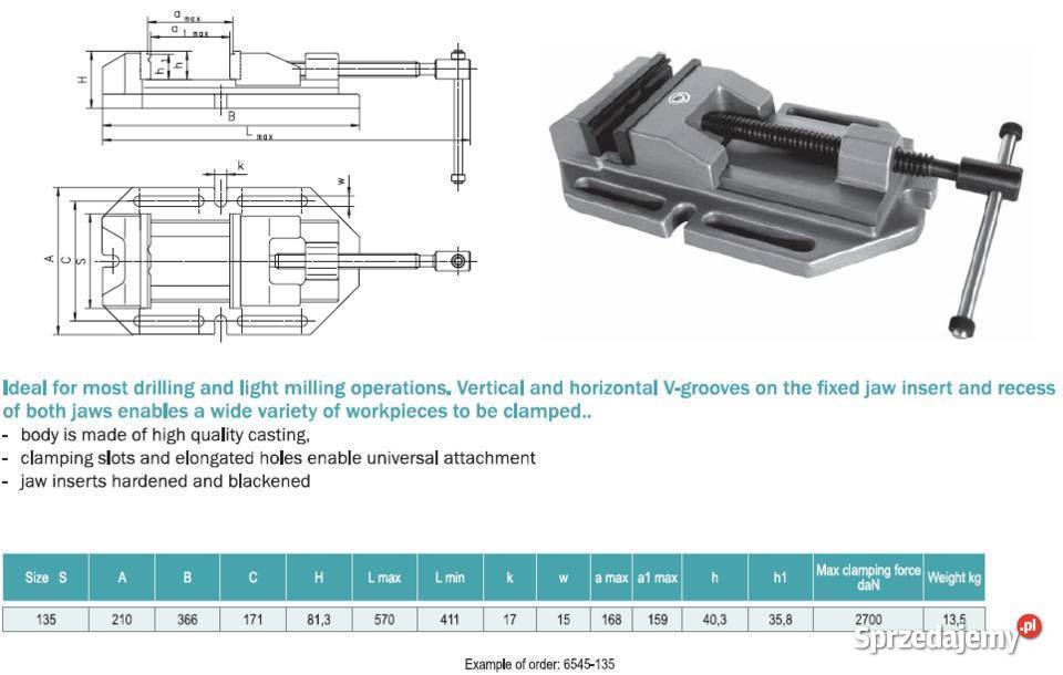 Imadło BisonBial 6545135 maszynowe do wiertarki Produkcja Jelenia Góra