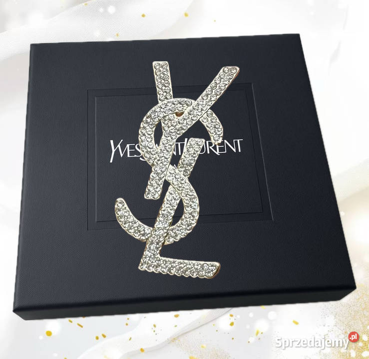 Broszka Zawieszka YSL Yves Saint Laurent złota z Warszawa