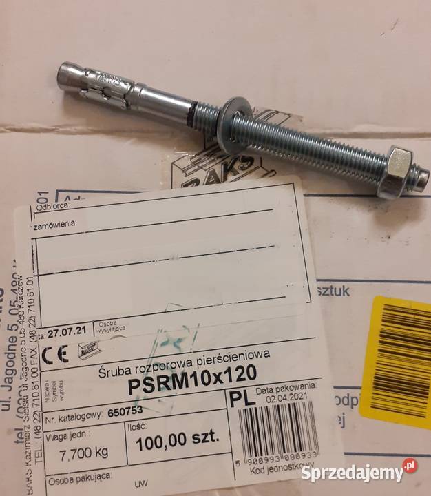 Śruba rozporowa pierścieniowa PSRM 10x120 60 Dom i Ogród Libiąż