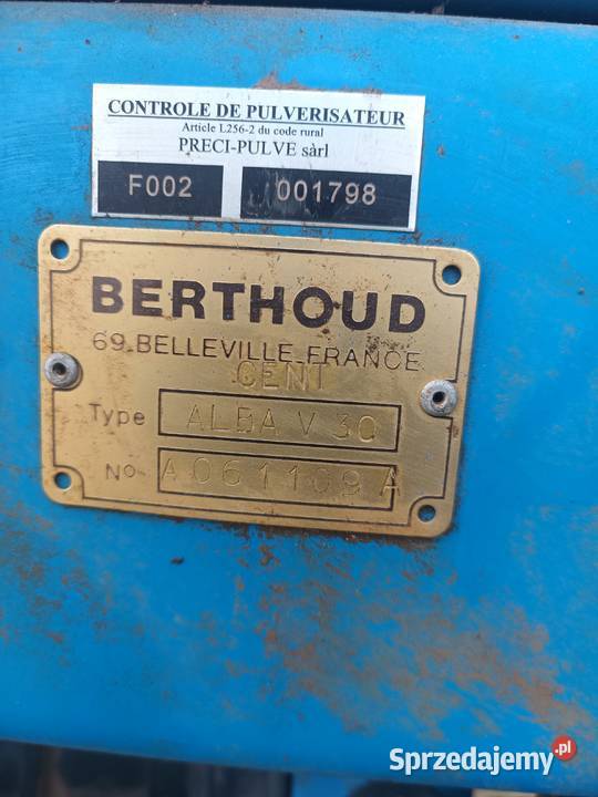 Opryskiwacz ciągany Berthoud Alba V30 Zaczepiane podlaskie Boćki