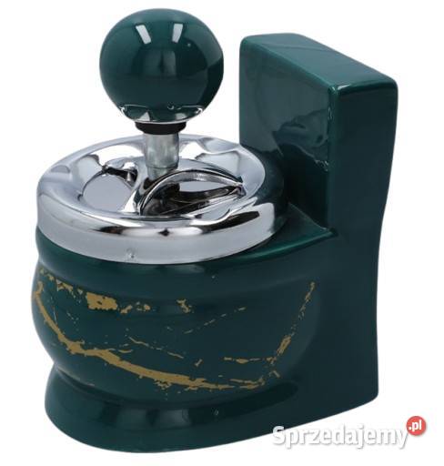 Zielona Popielniczka w Kształcie Kibelka Toalety Ostrowy nad Okszą