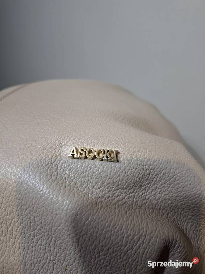 Skórzana torebka Lasocki duża beżowa hobo Kraków