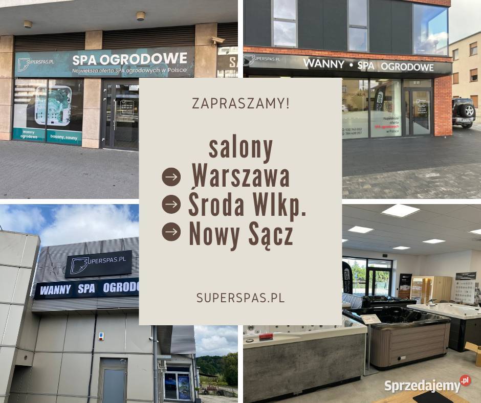 Basen kompletny mini z 4 dyszami kompaktowy LED