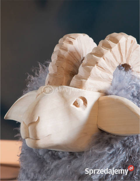 Krzesło baran dekoracyjny kręcone włosie szary Szaflary