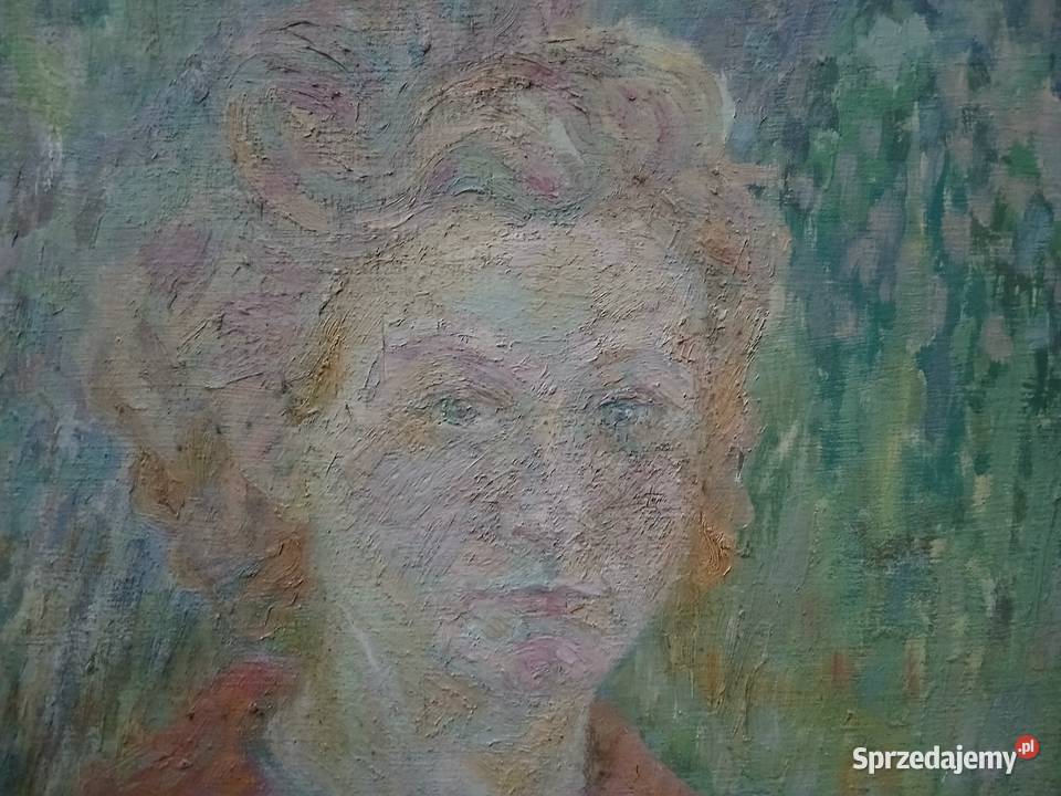 Stary portret obraz kobieta socrealizm 1948