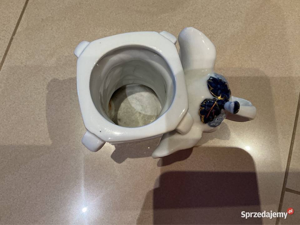 Porcelanowy Wazonik ze Słoniem Słonikiem Vintage Nowa Sól
