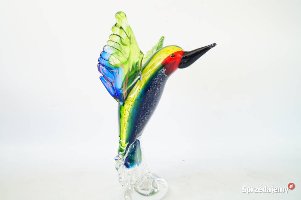Figura szklana figura Murano style ptak ptaszek Gizałki