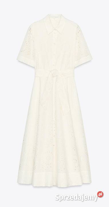 Sukienka midi ażurowa XL hafty Zara XXL Warszawa