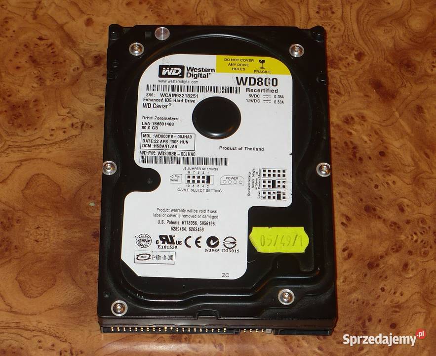 Dysk HDD 35 WD Caviar WD800BB00JHA0 ATAIDE 80GB Lublin sprzedam