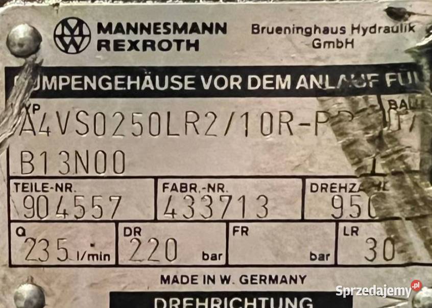 Rexroth A4VSO250LR2 10R PPB13N00 R910918394 Poznań