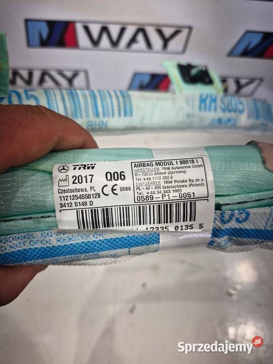 MERCEDES CKLASA W205 KOMBI KURTYNA AIRBAG PRAWA osobowe Poduszki powietrzne dolnośląskie sprzedam