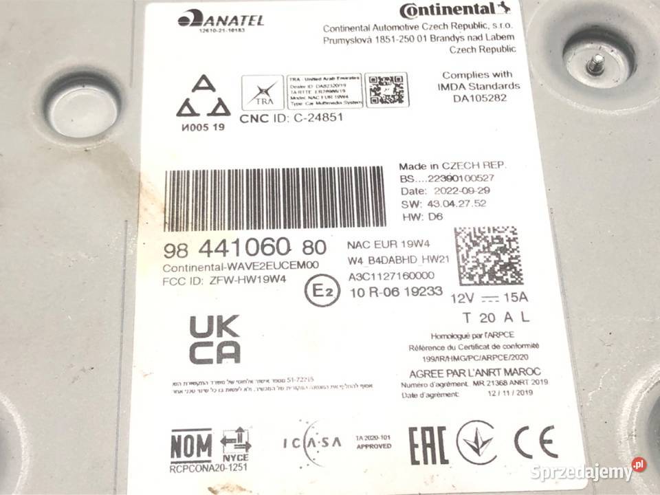 RADIO NAWIGACJA CITROEN C4 III 9844106080 osobowe Sprzęt audio fabryczny