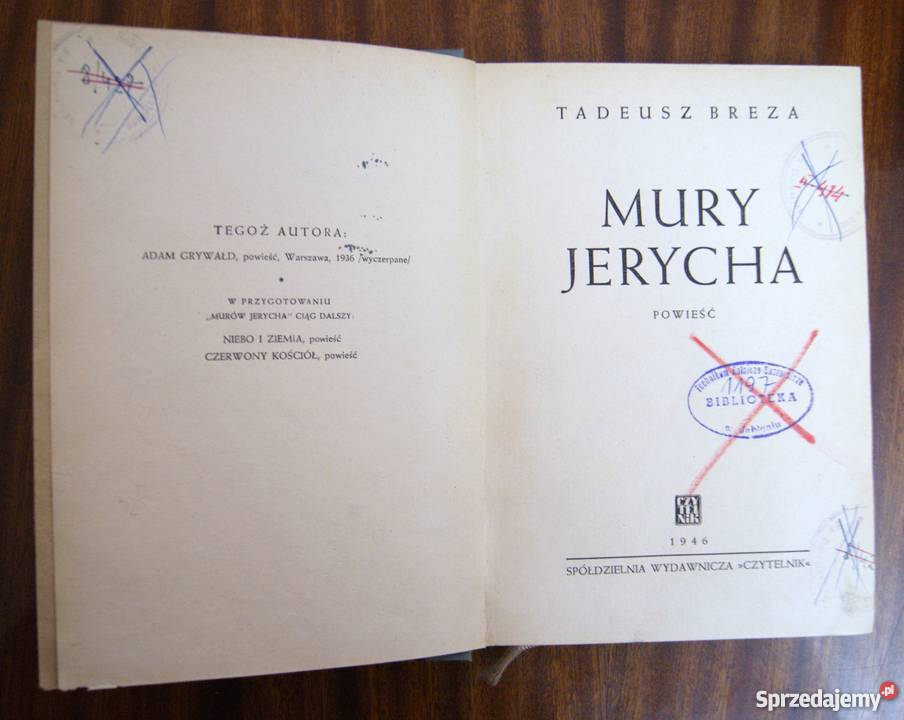 Tadeusz Breza Mury Jerycha 1946 Proza i poezja Parczew sprzedam