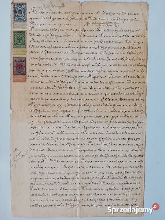 Dokumenty z zaboru rosyjskiego Żory