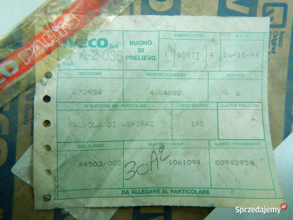 ZAWORY SSĄCE FIAT 684 690 ORYGINAŁ ASO