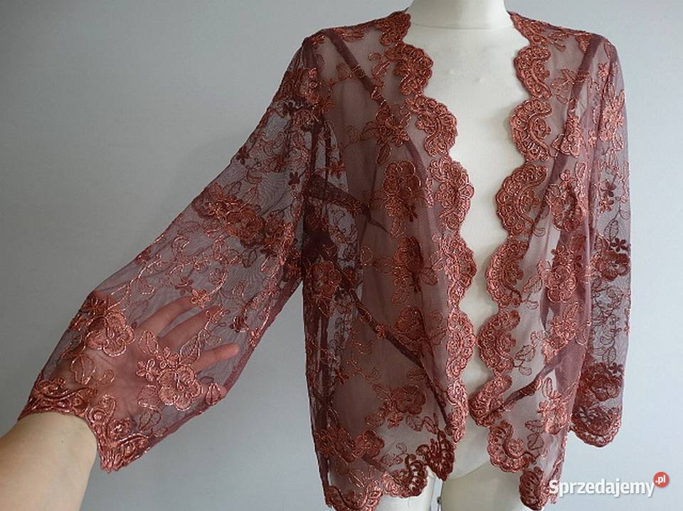 Marynarka Narzutka Blezer Zdobiona Tiul Haft Łomża