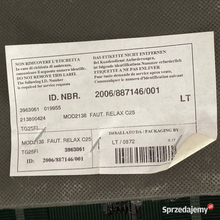 Skórzany fotel relaksacyjny Natuzzi włoski 95cm zachodniopomorskie