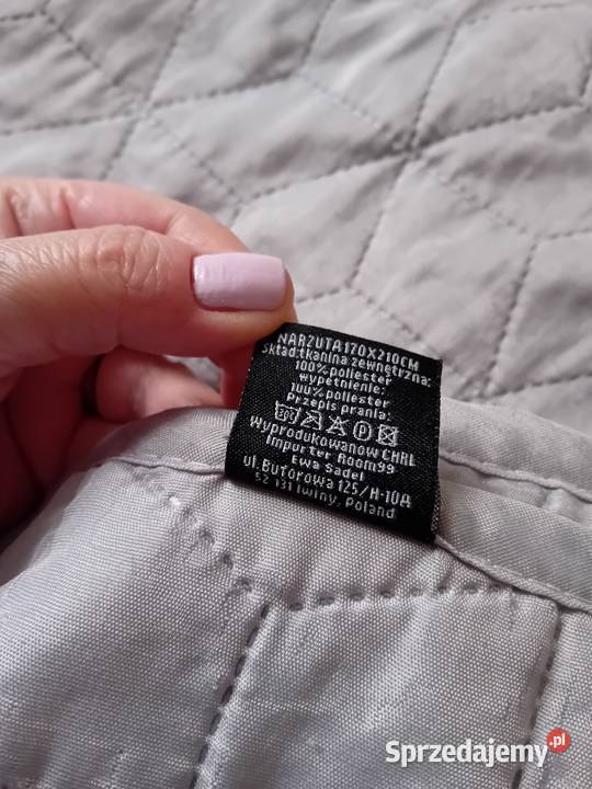 Szara narzuta pikowana 170x210 mazowieckie Warszawa