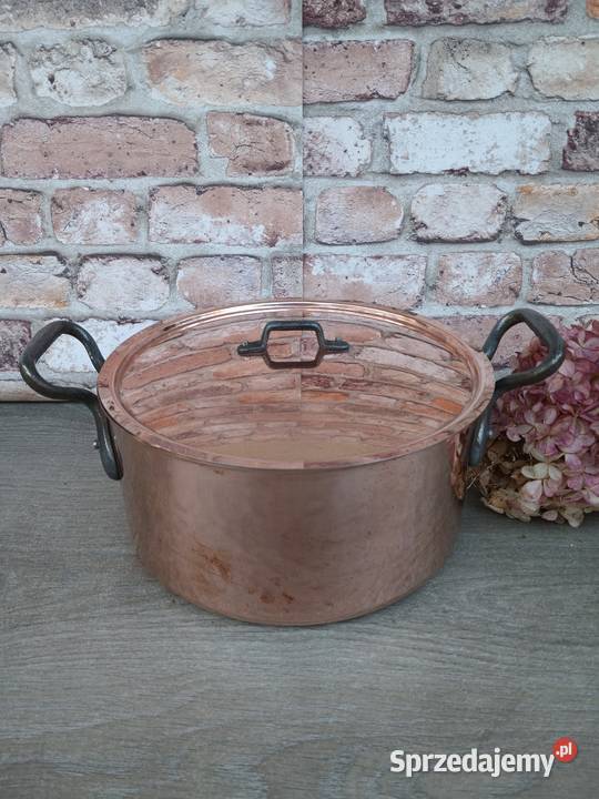 Duży miedziany garnek z pokrywką poj 5 litrów Warszawa