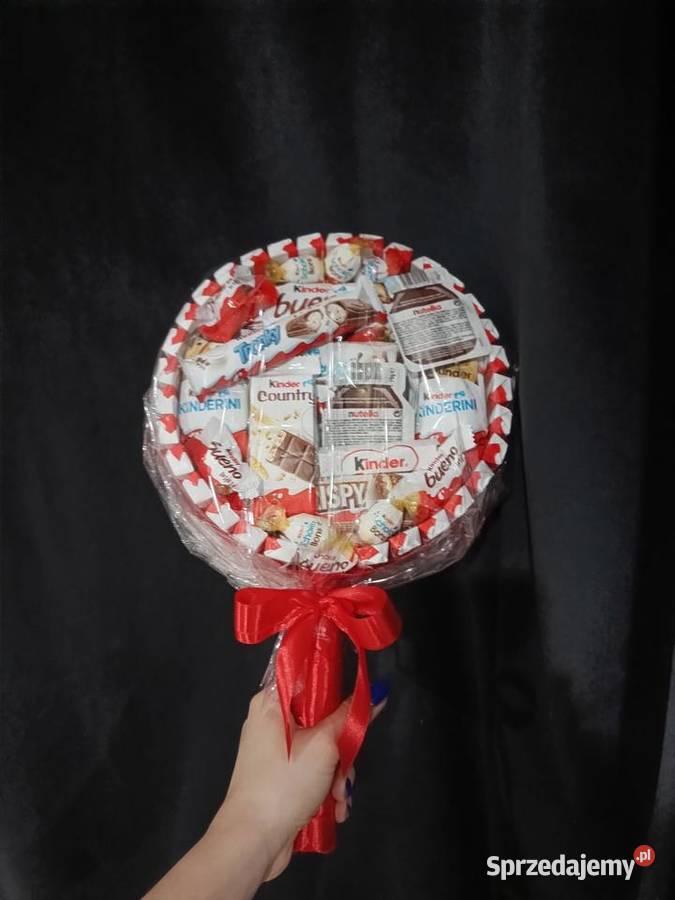 Bukiet ze słodyczy kinder Box na święta Urodziny Ląd