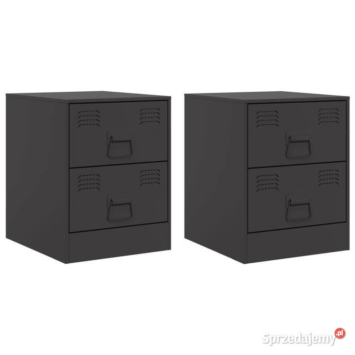 Szafki nocne 2 czarne 345x39x44 stal WM841620 Dom i Ogród mazowieckie Warszawa