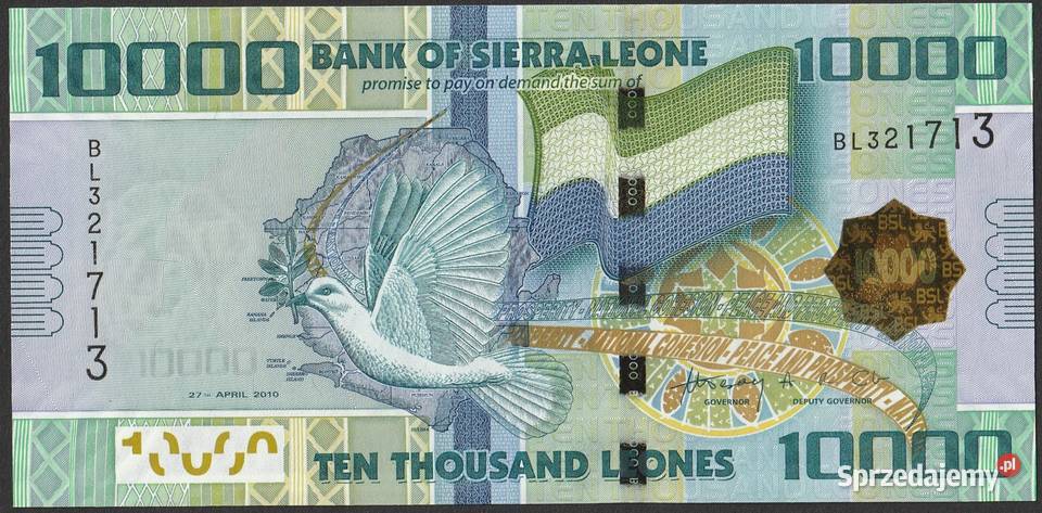 SIERRA LEONE 10000 LEONE 2010 STAN BANKOWY UNC Łódź