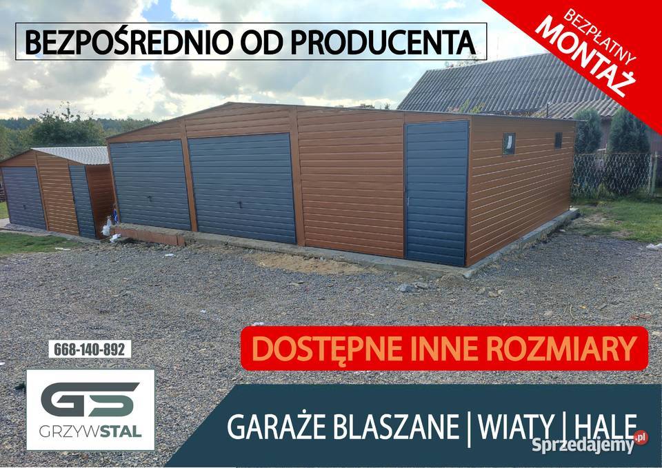 Duży Garaż Blaszany Wiata Garaże Blaszane małopolskie Miechów