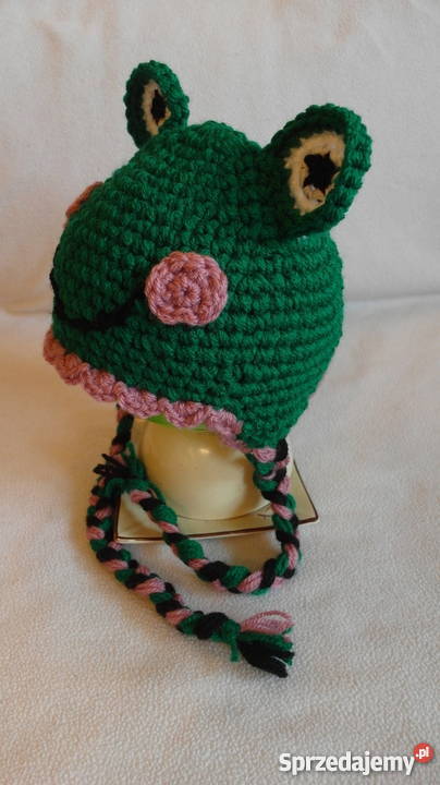 Czapka na szydełku Żabka Łódź