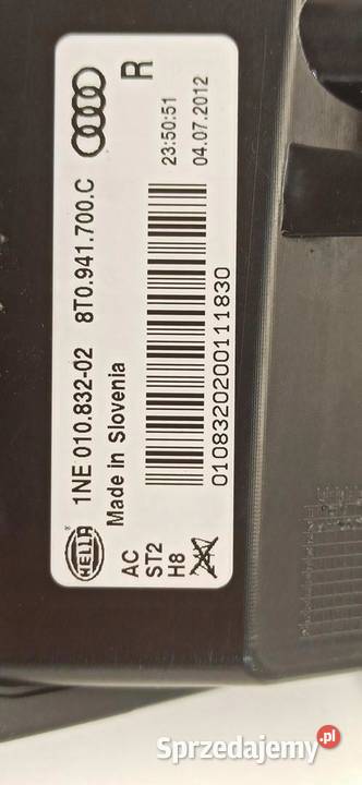 AUDI A5 8T HALOGEN PRAWY PRZÓD 8T0941700C