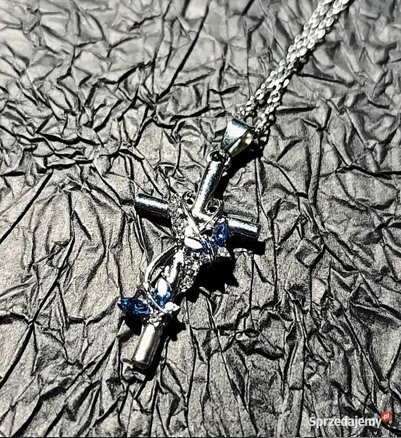 Naszyjnik Krzyżyk Wisiorek Zawieszka Metal Poraj