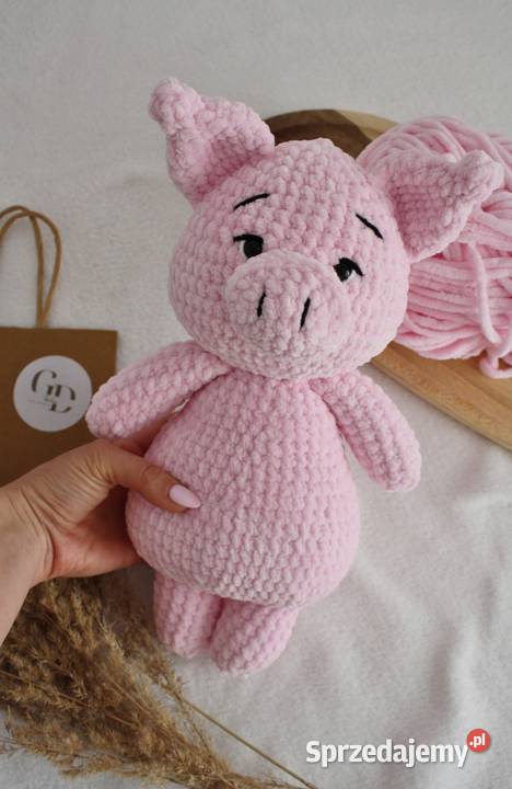 Szydełkowa maskotka świnka handmade sprzedam