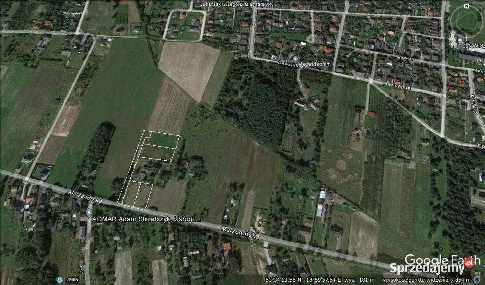 Działka na sprzedaż Swędzieniejewice 1852m2 1852m2