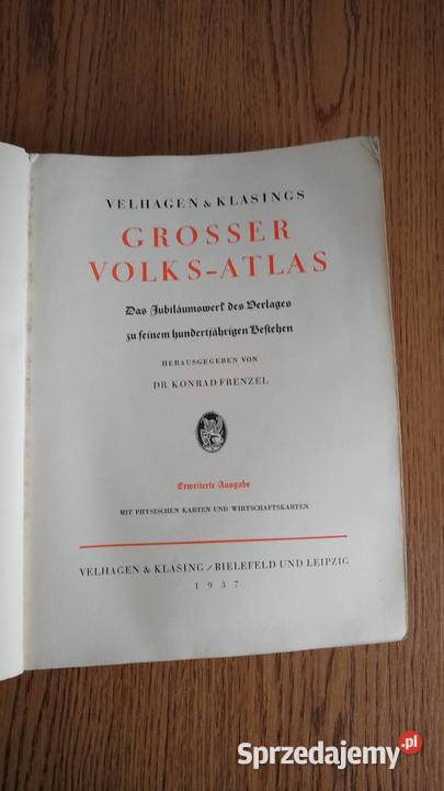 Atlas Grosser Volksatlas 1937r Pozostałe kujawsko-pomorskie Nakło nad Notecią