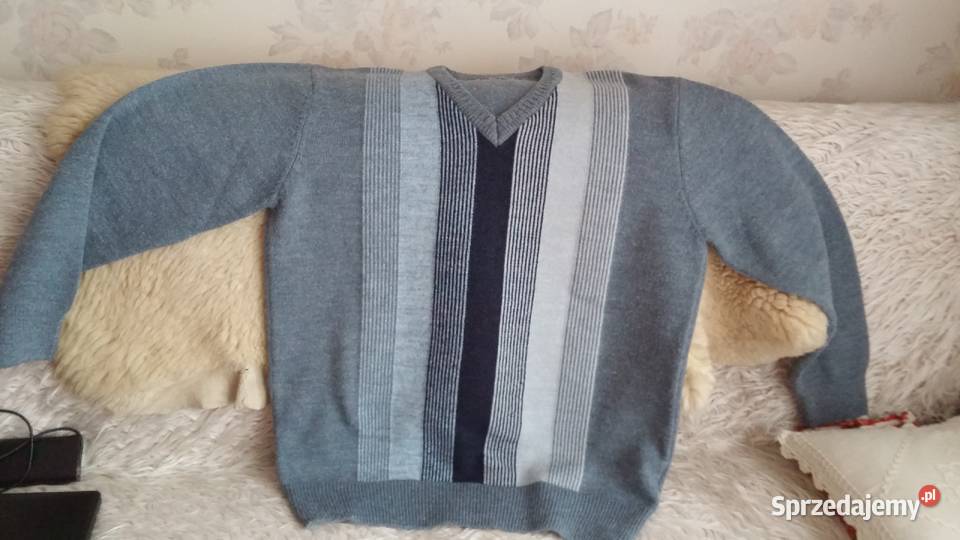 Piękny duży męski sweter XL2XL wełna z acrylem Swetry i golfy Sosnowiec sprzedam
