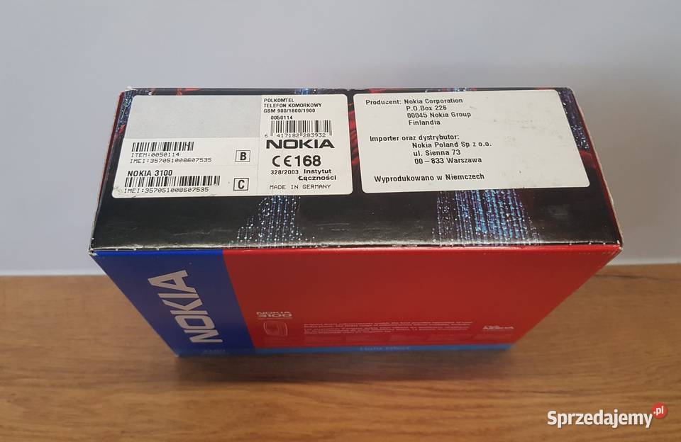 Oryginalne pudełko nokia 3100 etui opakowanie wielkopolskie Golina