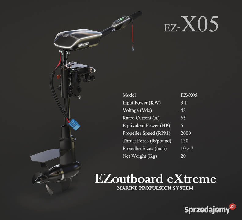 Silnik elektryczny zaburtowy 5HP EZOUTBOARD X05 sprzedam