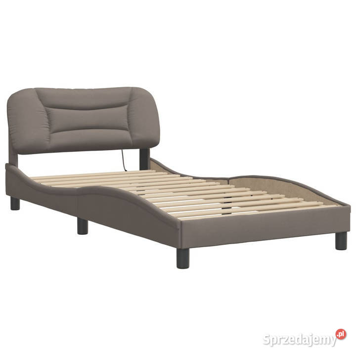 Rama łóżka z oświetleniem LED taupe tkanina 74cm Warszawa