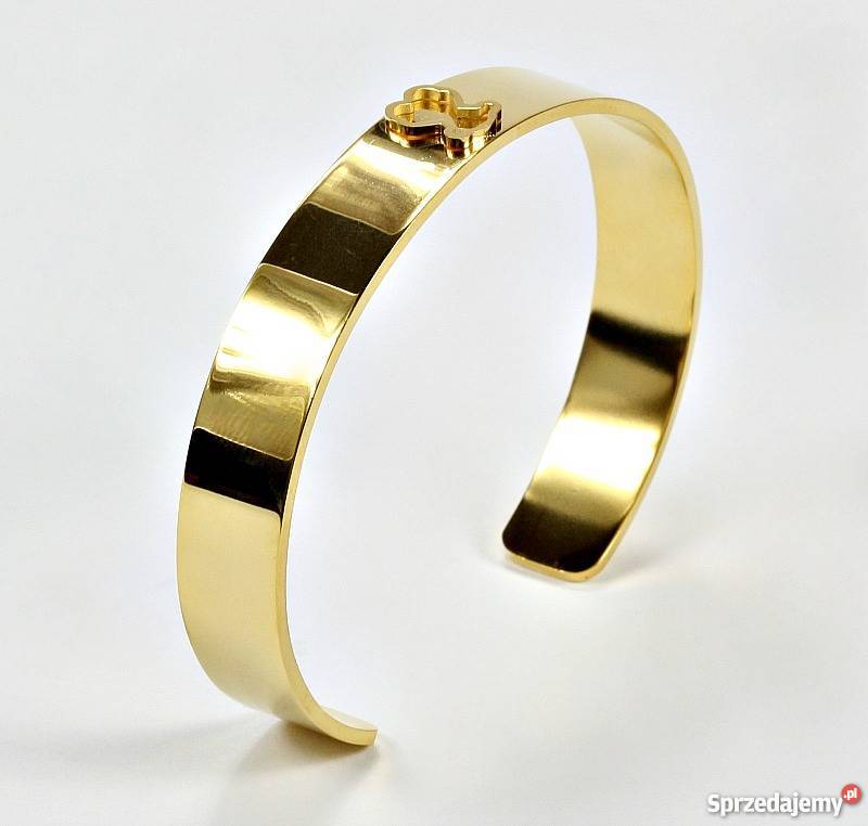 Sztywna Złota Bransoletka Logo Tous Nowość Wrocław