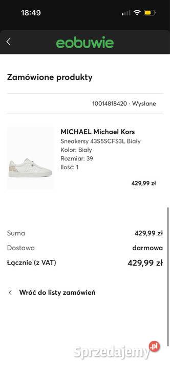 Buty sneakersy Michael Kors r39 biały Warszawa